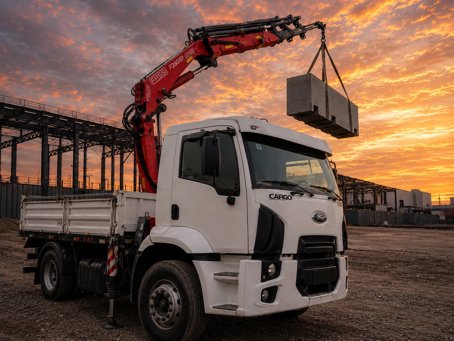 Ford Cargo equipado con pluma Fassi 260 de Grúas Don Nemesio